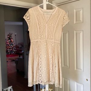 Lauren Conrad Lace A-Line Dress in Ivory - Size 12